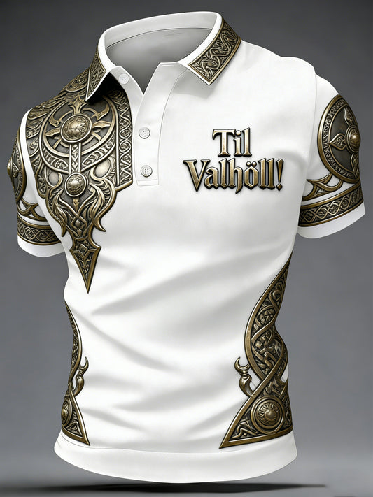 Haut décontracté à imprimé Valhalla de style viking pour hommes