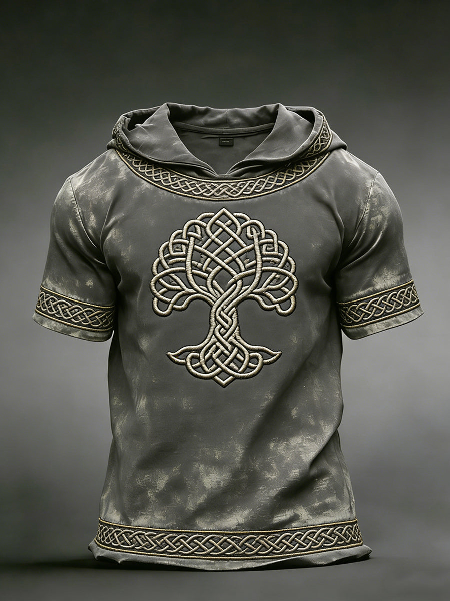 T-shirt à capuche viking pour hommes