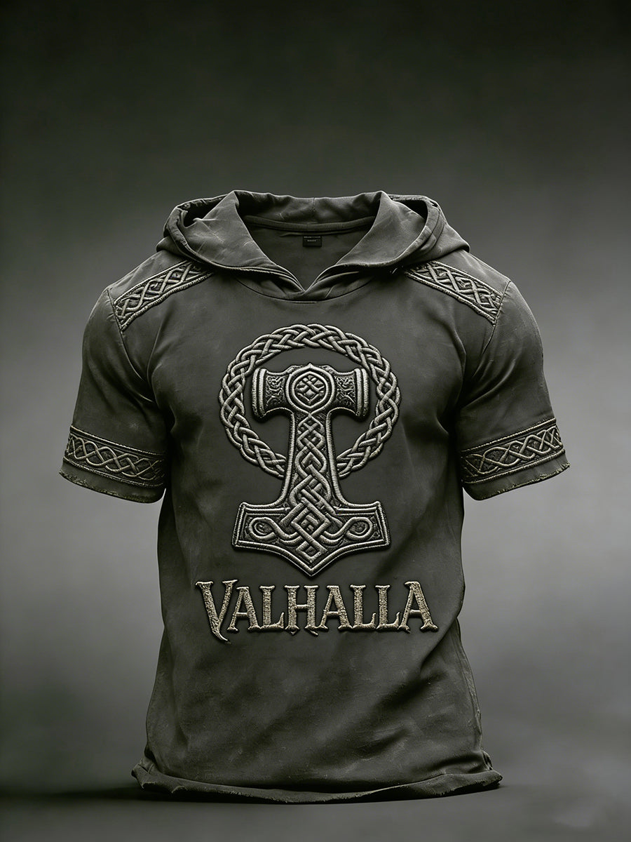 T-shirt à capuche viking pour hommes
