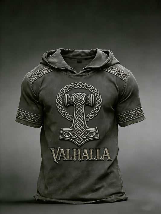T-shirt à capuche viking pour hommes