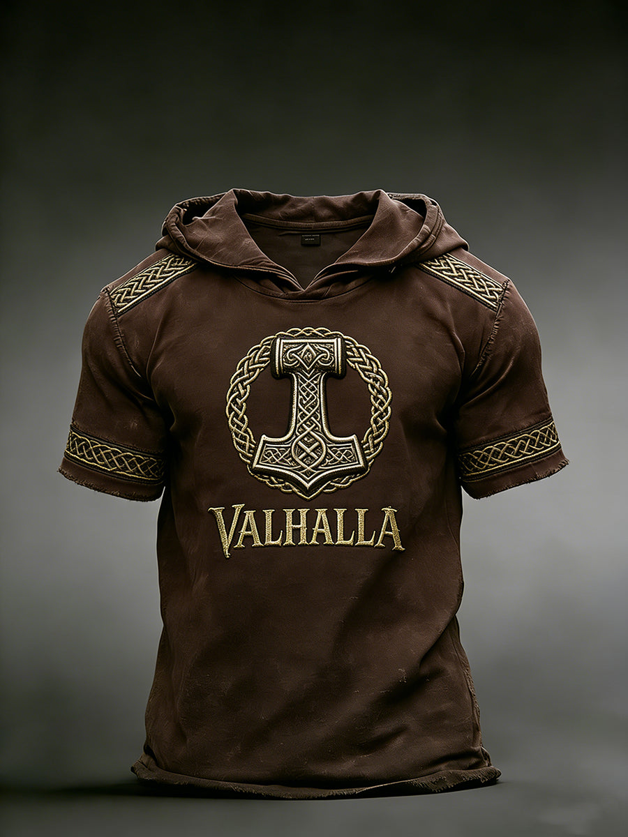 T-shirt à capuche viking pour hommes