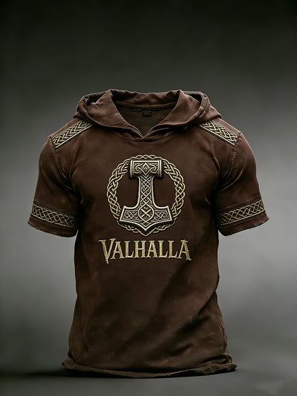 T-shirt à capuche viking pour hommes