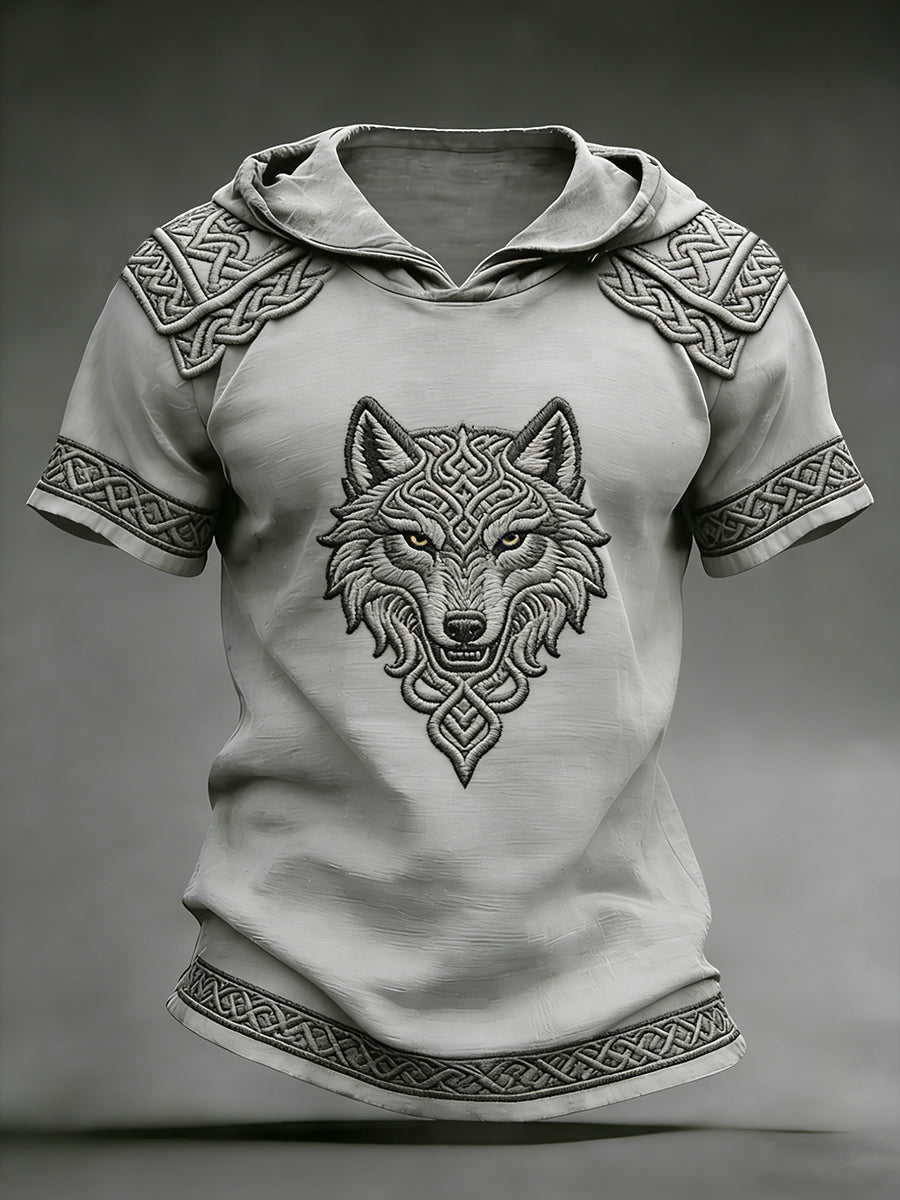 T-shirt à capuche viking pour hommes