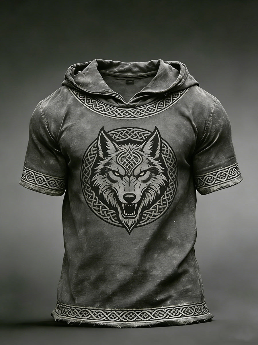 T-shirt à capuche viking pour hommes