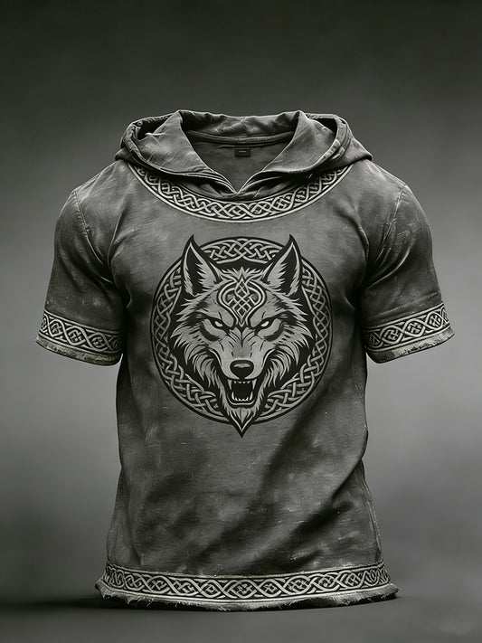 T-shirt à capuche viking pour hommes