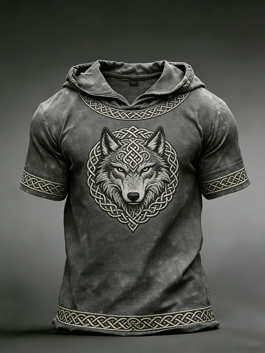T-shirt à capuche viking pour hommes