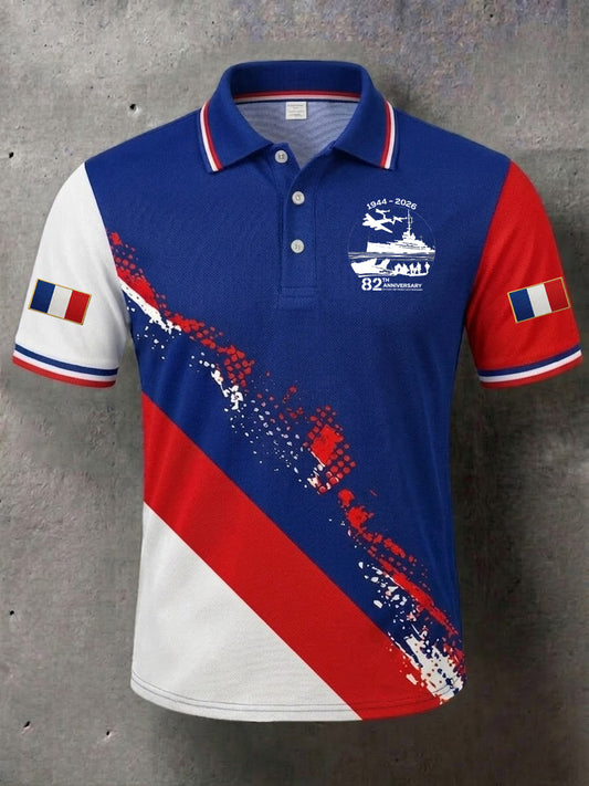 Chemise imprimée France European Victory Day 82th Anniversary pour homme