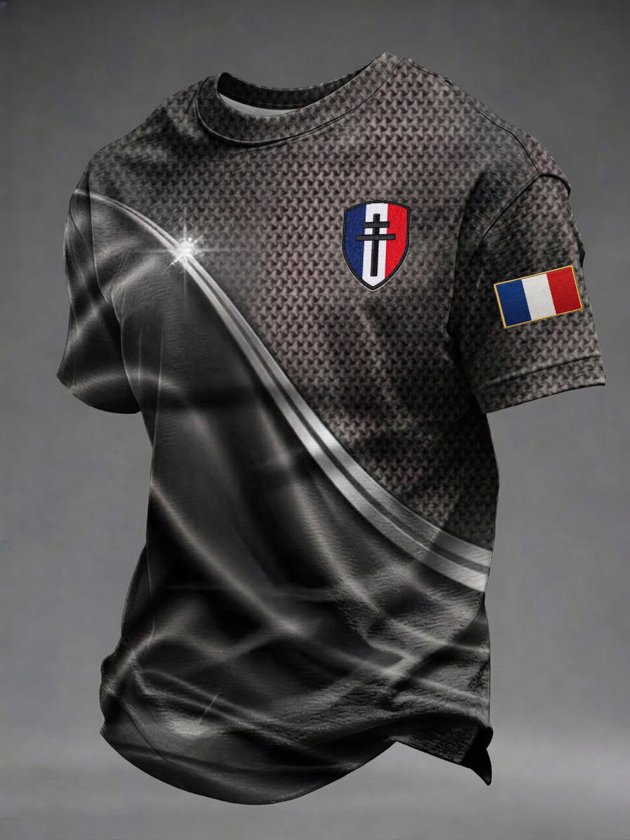 T-shirt imprimé pour hommes, Jour de la Victoire européenne en France