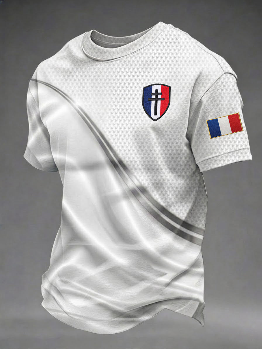 T-shirt imprimé pour hommes, Jour de la Victoire européenne en France