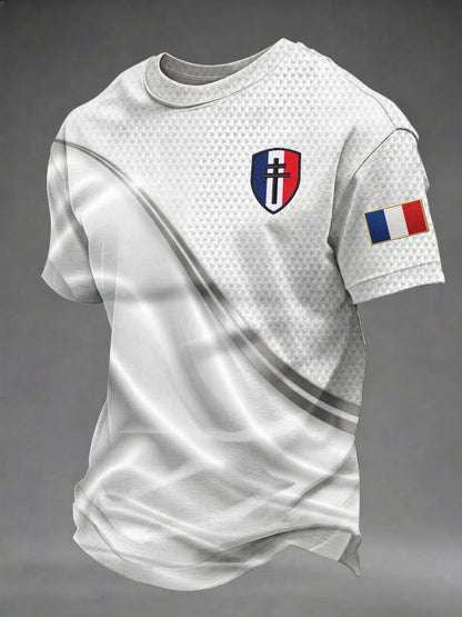 T-shirt imprimé pour hommes, Jour de la Victoire européenne en France