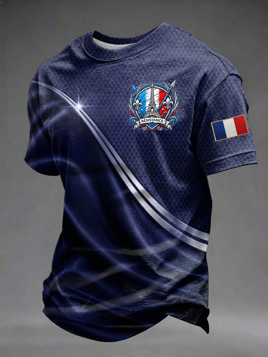 T-shirt imprimé pour hommes, Jour de la Victoire européenne en France