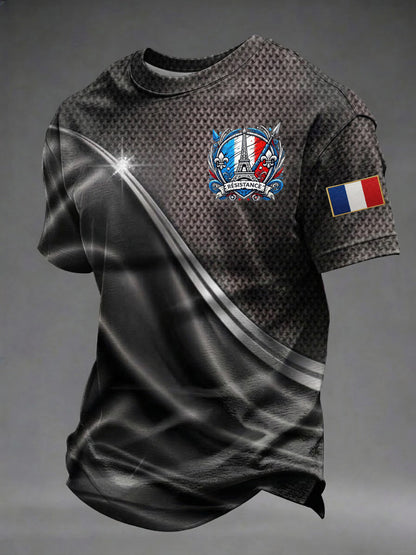 T-shirt imprimé pour hommes, Jour de la Victoire européenne en France