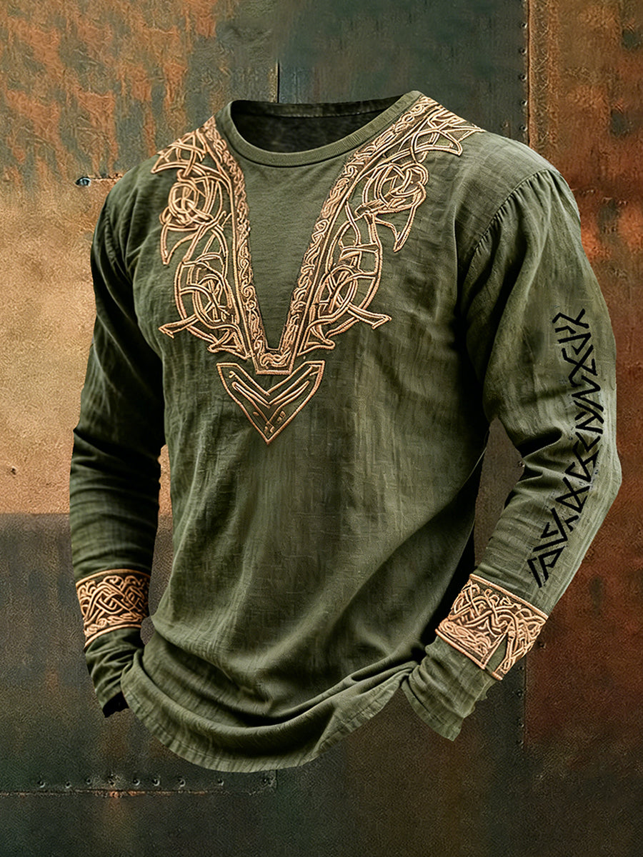 T-shirt viking à manches longues pour hommes