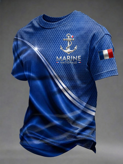 T-shirt à manches courtes Marine nationale pour hommes