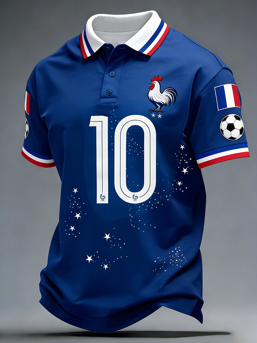 Affiche d'art rétro du football français, maillot décontracté