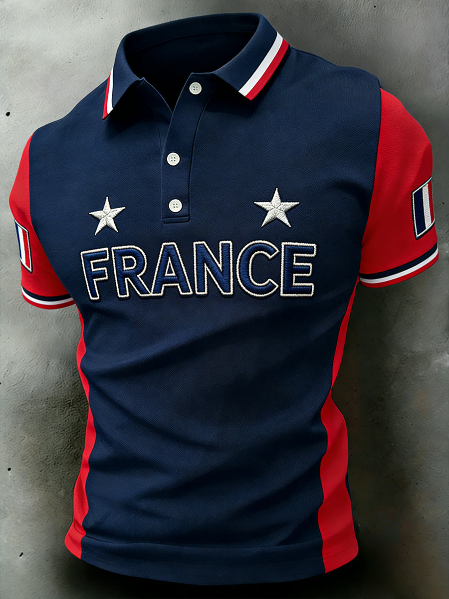 Polo à manches courtes pour hommes Soccer Game Print
