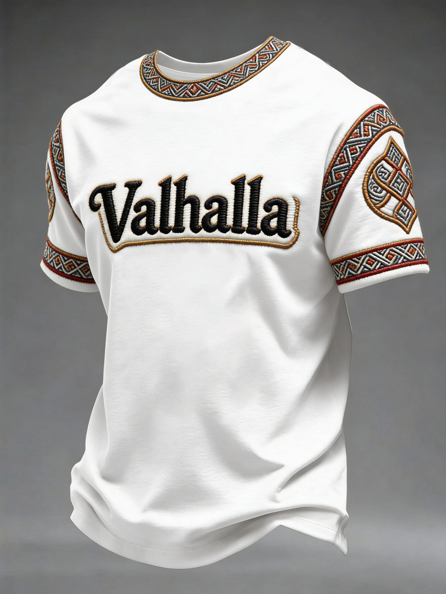T-shirt pour hommes imprimé Valhalla style viking