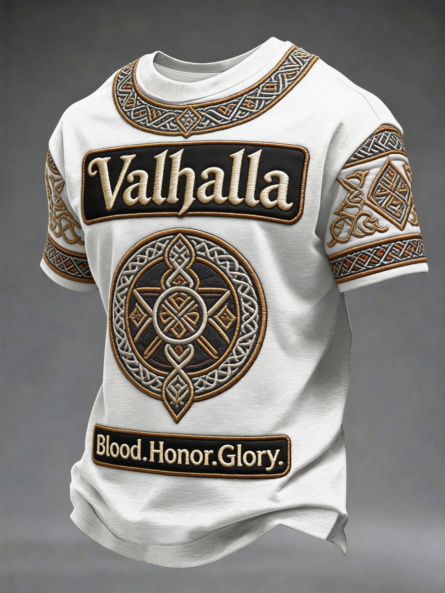 T-shirt pour hommes imprimé Valhalla style viking