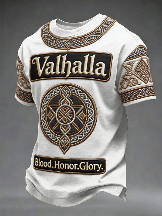 T-shirt pour hommes imprimé Valhalla style viking