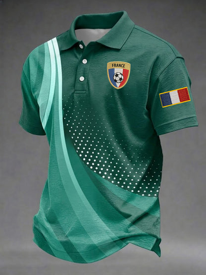 Chemise imprimée de football française pour hommes