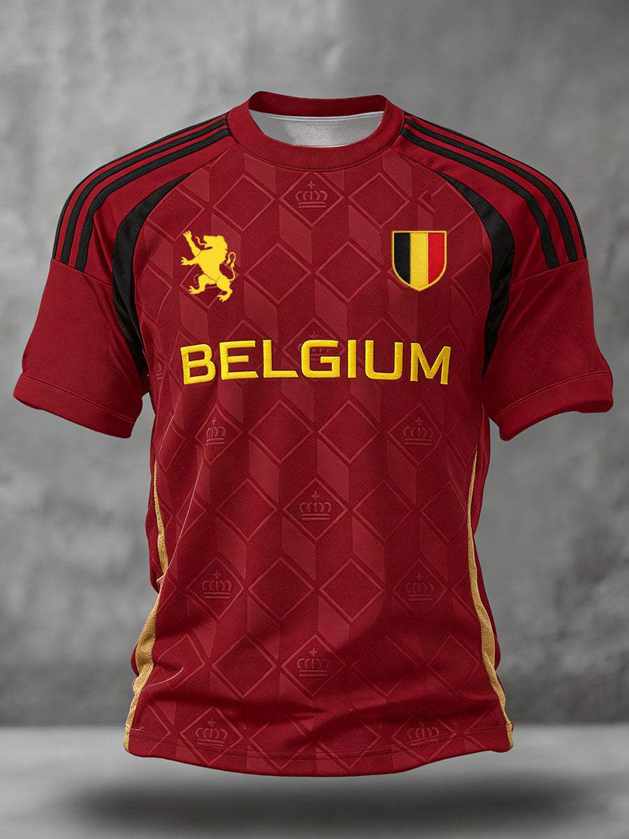 T-shirt imprimé pour hommes, amoureux du football belge