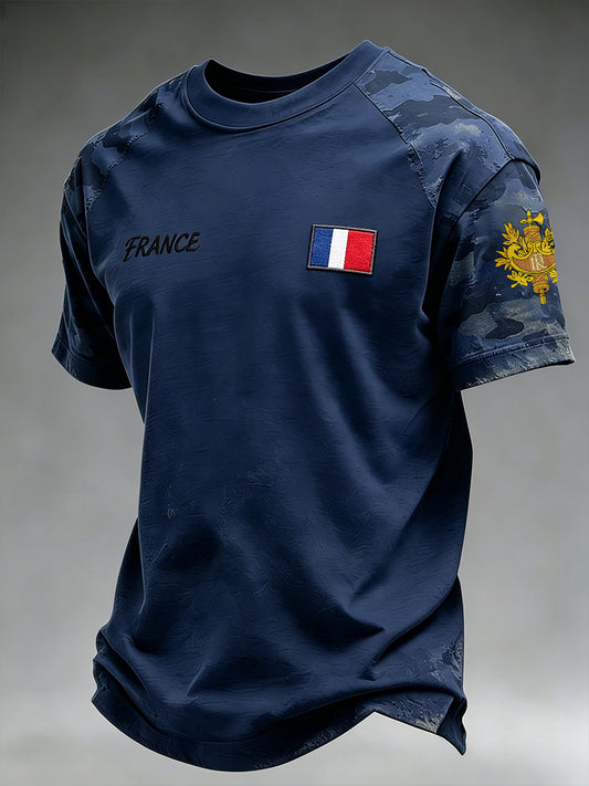 T-shirt homme à imprimé camouflage délavé