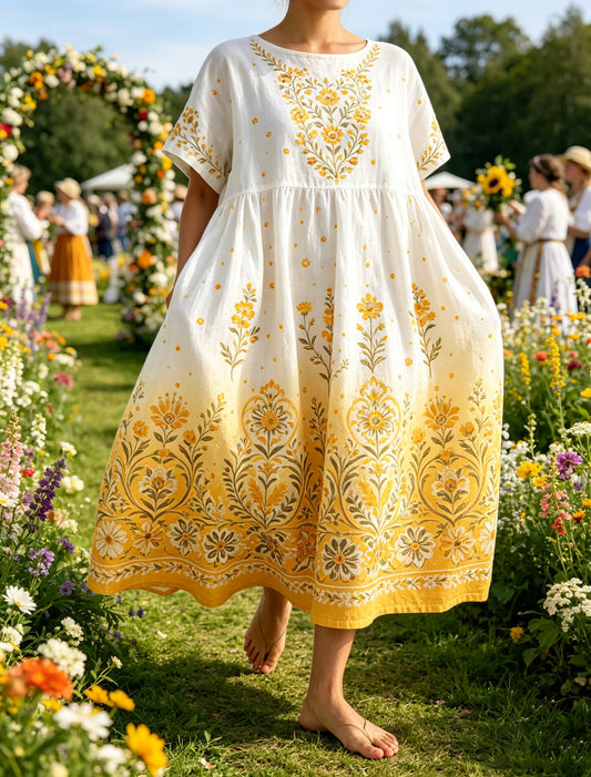 Femmes Swedish Midsummer Festival commémorative Art Print Maxi Dress