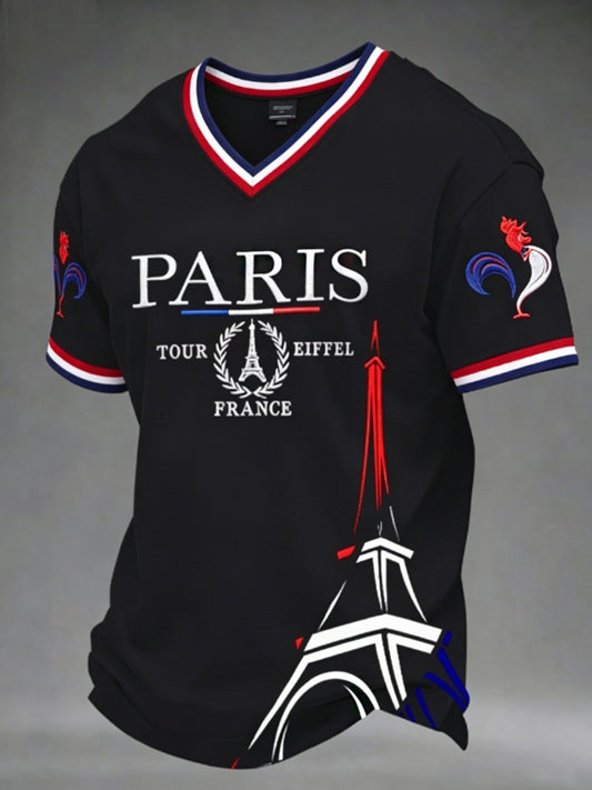 T-shirt à col en V pour hommes