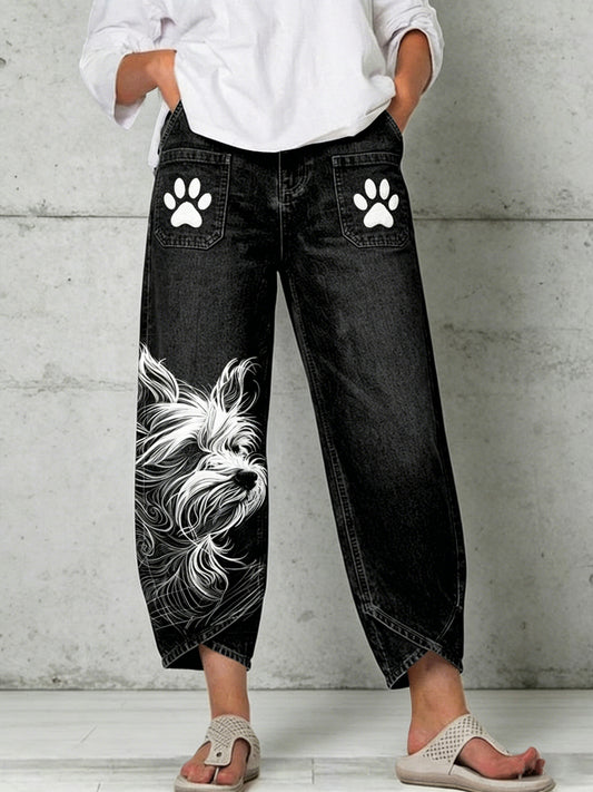 Pantalon pour femme à imprimé animalier