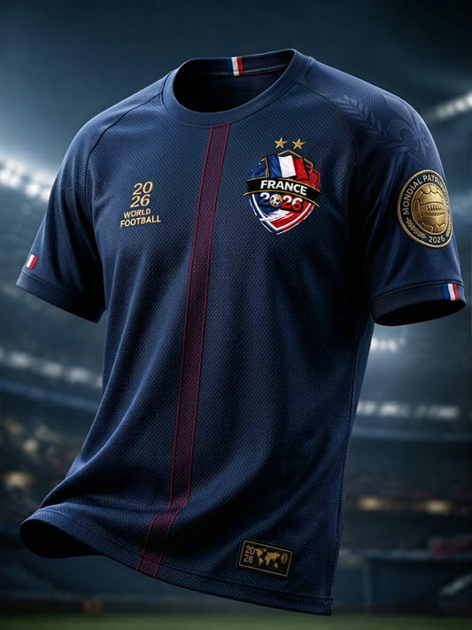 T-shirt décontracté fan de football Rétro France 2026