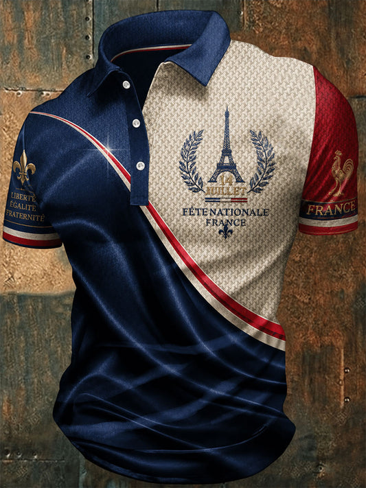 Chemise imprimée France Le 14 Juillet pour homme