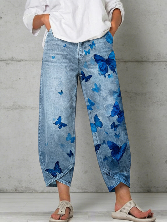 Lou Femme Papillon Art Imprimer Pantalon