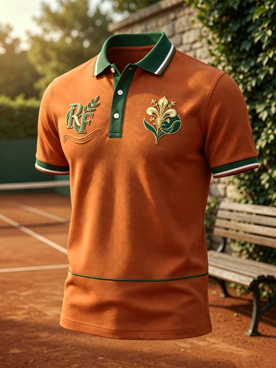 Polo décontracté artistique amateur de tennis français rétro