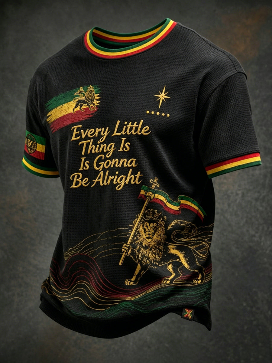 T-shirt décontracté gaufré Vintage «Every Little Thing Is Gonna Be Alright»