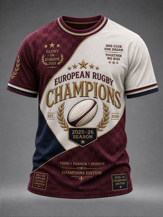 T-shirt à manches courtes pour hommes, championnat consécutif