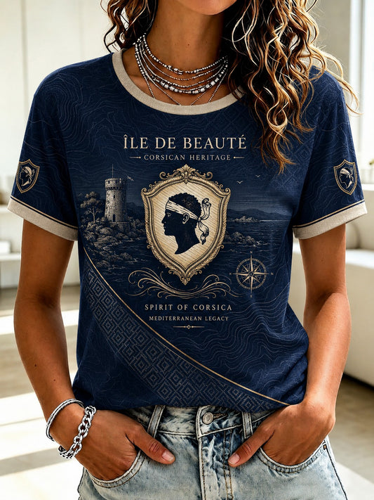 T-shirt imprimé pour femme aux couleurs du drapeau de la Corse
