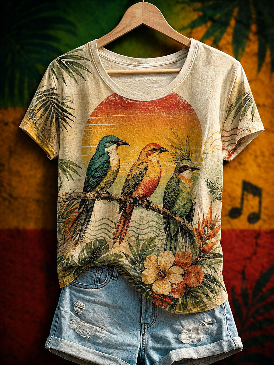 T-shirt décontracté imprimé pour femme « Every Little Thing Is Gonna Be Alright »