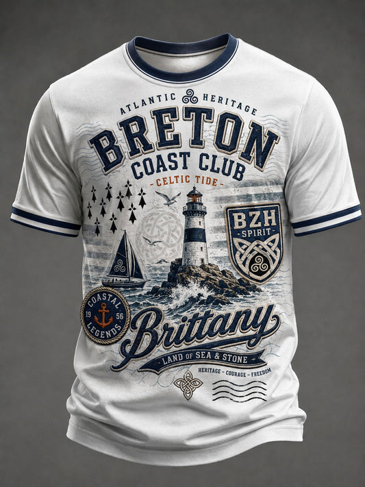 T-shirt pour hommes imprimé celtique de Bretagne, France