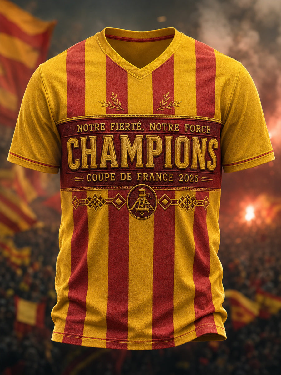 T-shirt homme col en V à imprimé Champion 2026