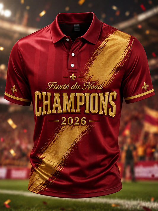 Chemise à imprimé championne 2026 pour homme