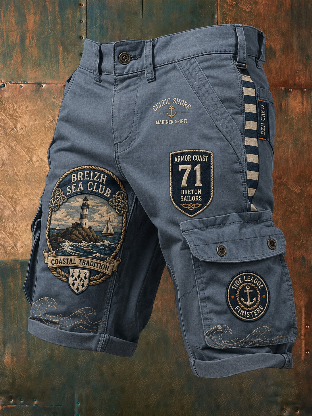 Shorts à imprimé celtique breton pour hommes