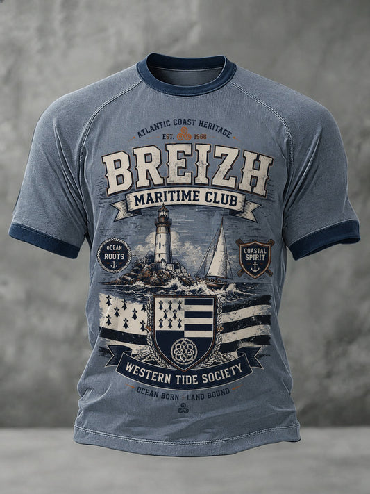 T-shirt pour hommes imprimé celtique de Bretagne, France