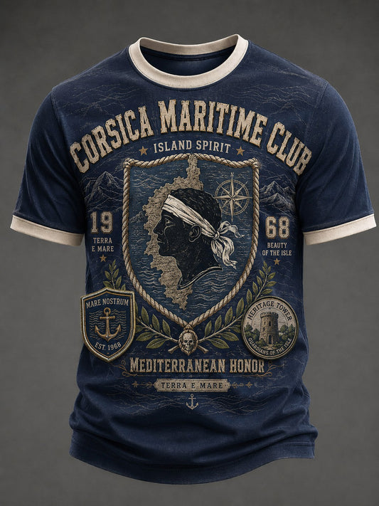 T-shirt pour homme imprimé du drapeau de la Corse