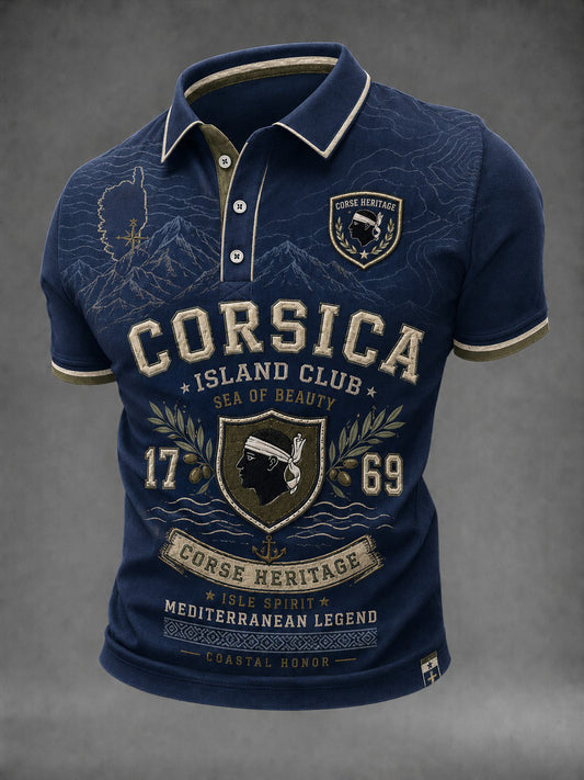 Chemise pour homme à imprimé drapeau de la Corse