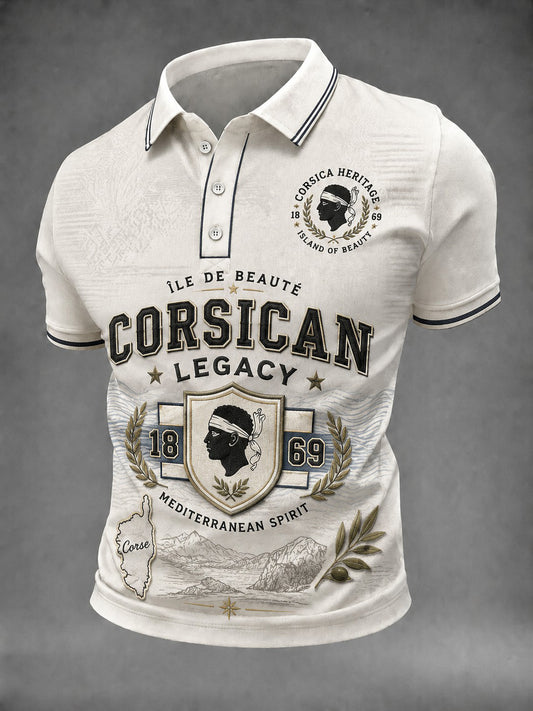 Chemise pour homme à imprimé drapeau de la Corse