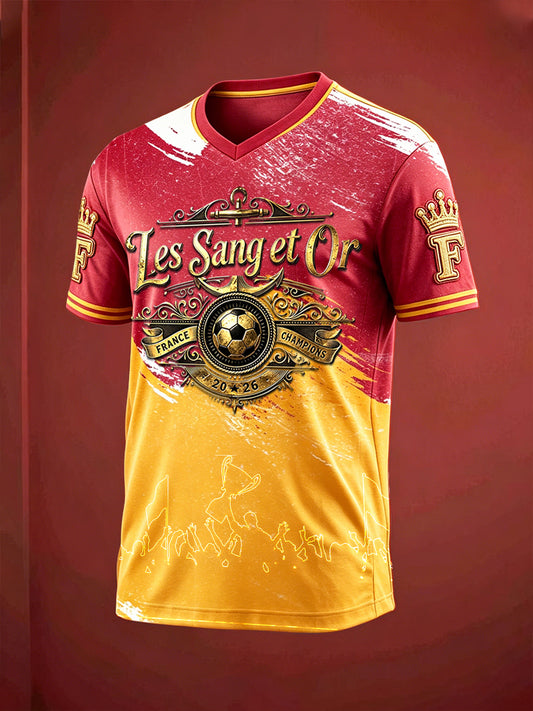 T-shirt décontracté à col en V pour hommes, Les, vintage, imprimé 3D