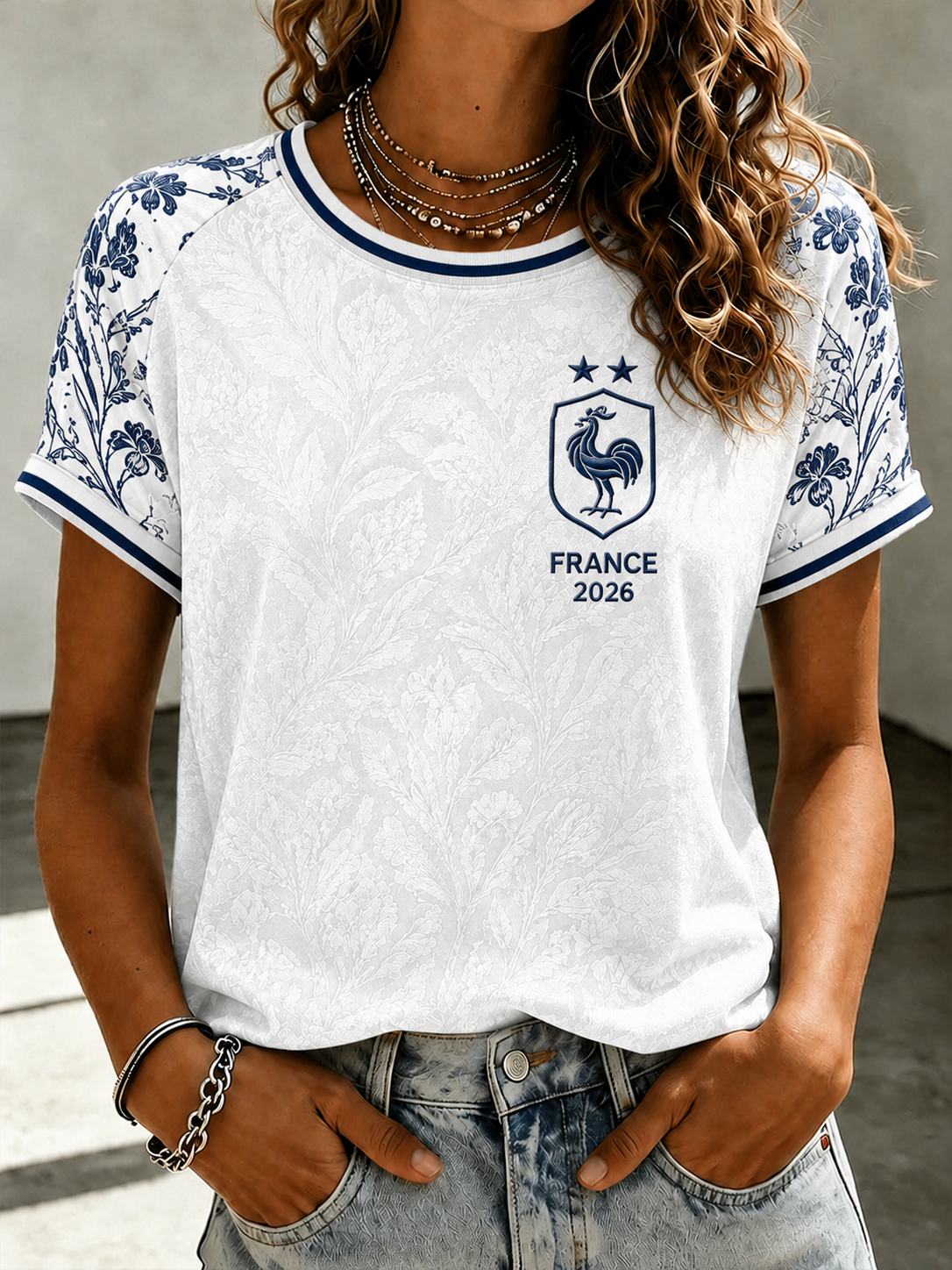 T-shirt à manches courtes France Football pour femme