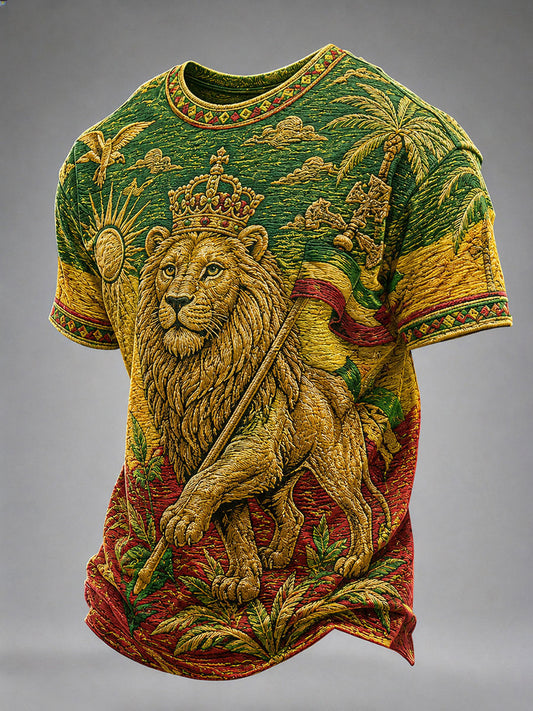T-shirt décontracté pour homme à imprimé reggae