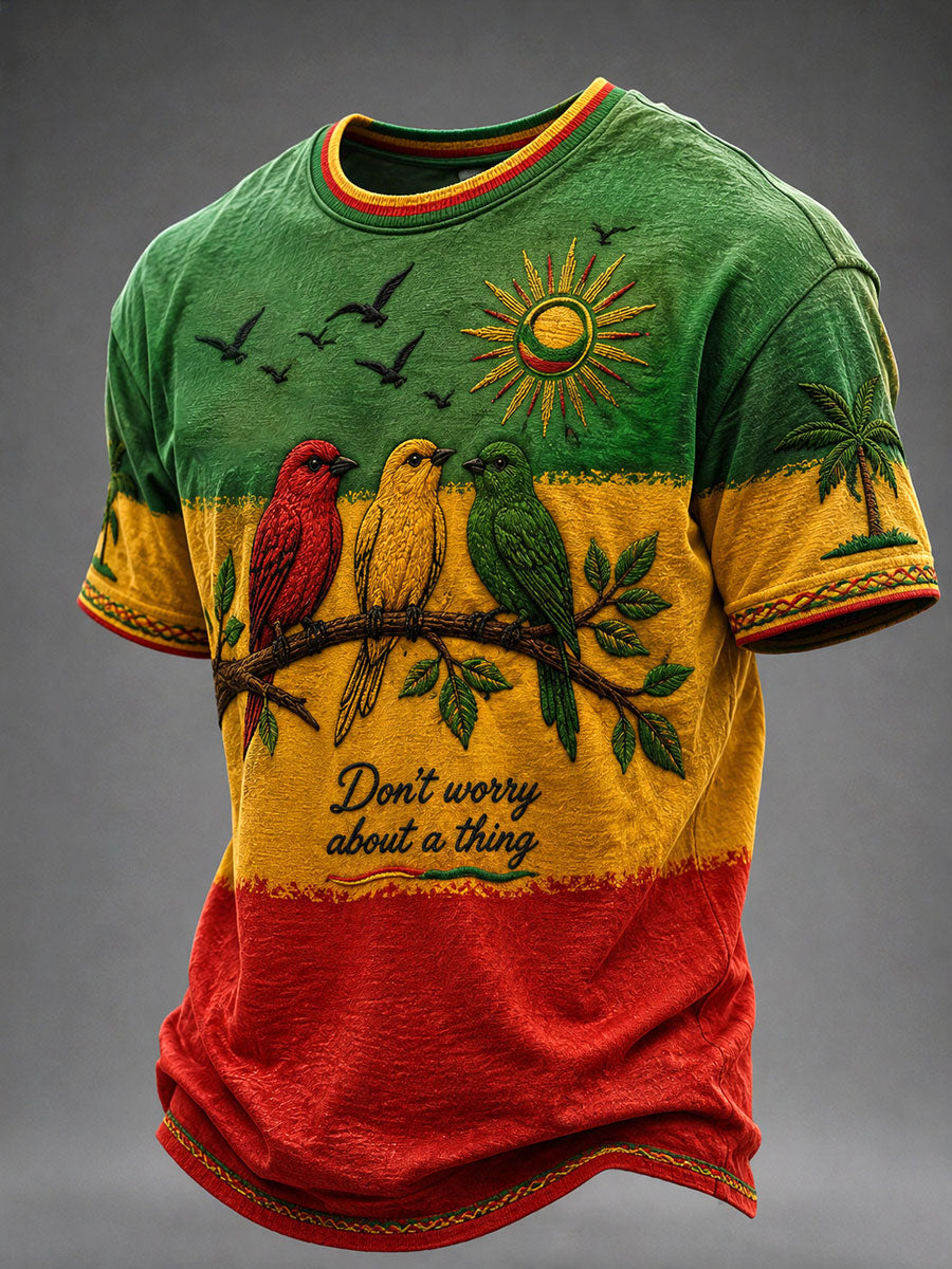 T-shirt décontracté imprimé pour homme «Every Little Thing Is Gonna Be Alright»