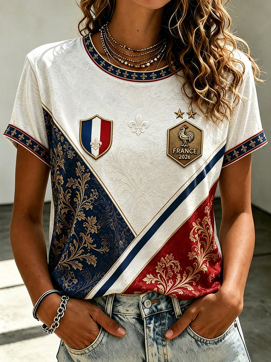 T-shirt manches courtes France Football pour femme